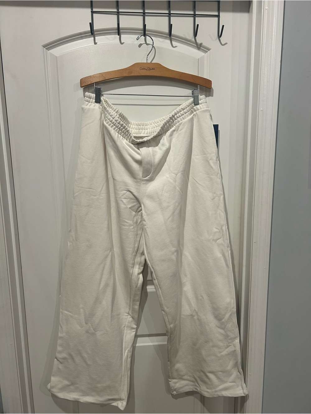 Parke Cream Wide-Leg Sweatpants NWT